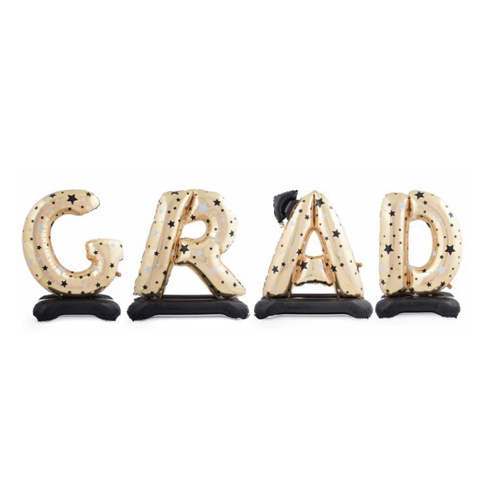 金色畢業GRAD站立字母