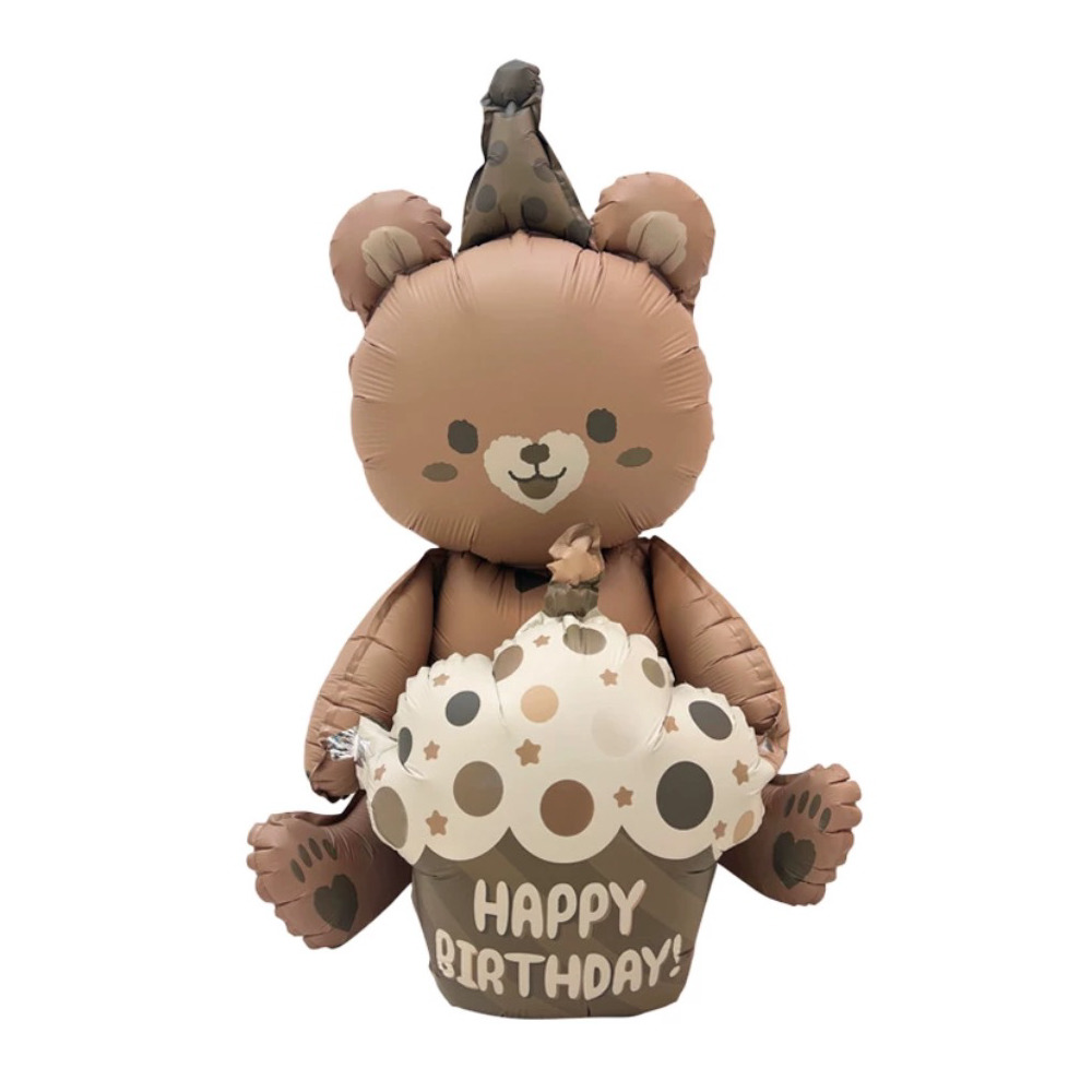 復古生日蛋糕小熊