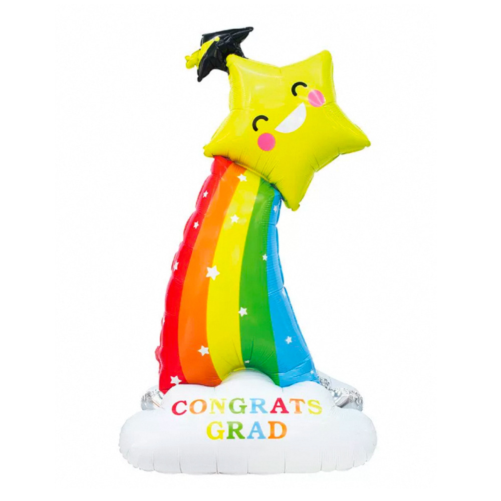 站立彩虹星星畢業鋁箔氣球
