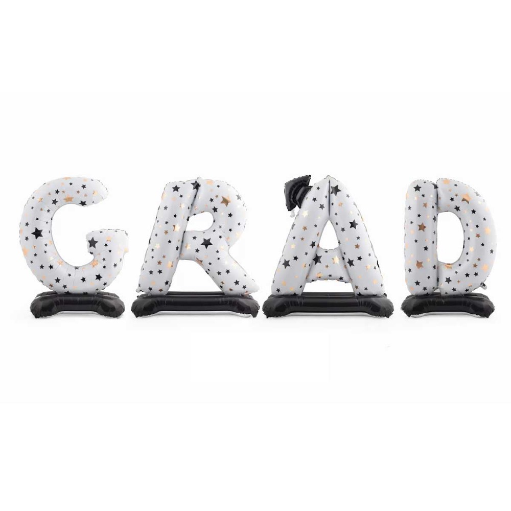 白色畢業GRAD站立字母