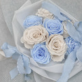 頂級厄瓜多永生玫瑰花束．米藍色_3