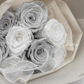 頂級厄瓜多永生玫瑰花束．灰白色_2