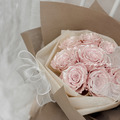 頂級厄瓜多永生玫瑰花束．珠光粉_3