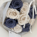 頂級厄瓜多永生玫瑰花束．深藍奶白_1