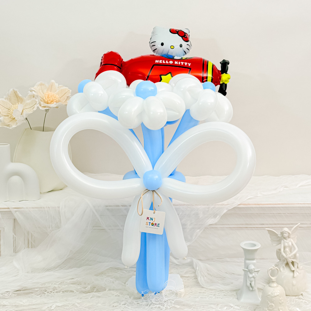 【氣球花限定】紅色飛機kitty氣球花束