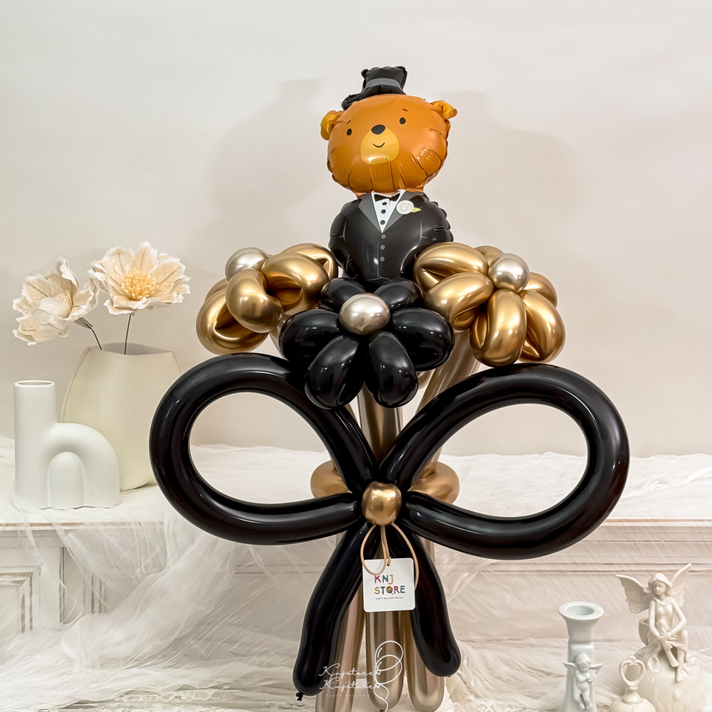 【氣球花限定】新郎熊熊氣球花束
