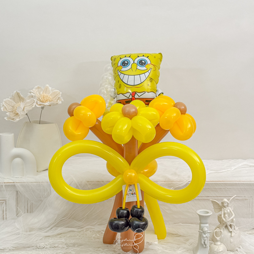 【氣球花限定】海綿寶寶氣球花束