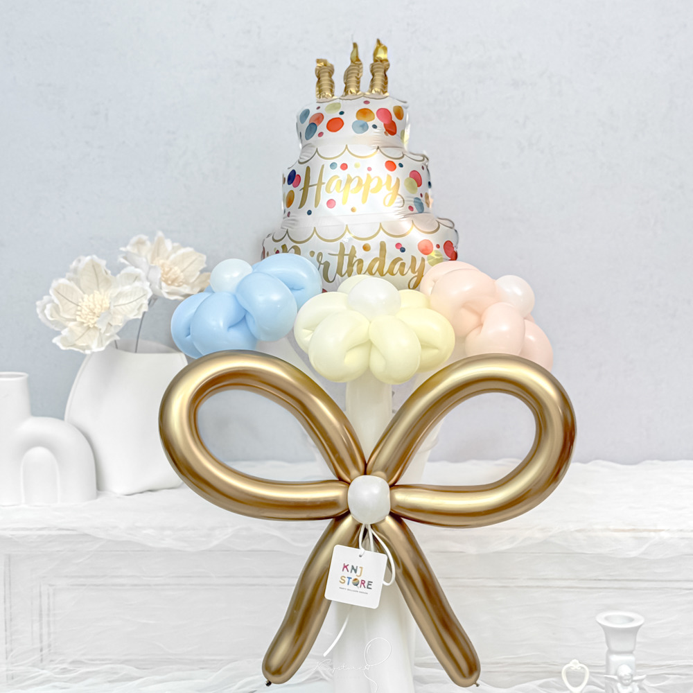 【氣球花限定】生日蛋糕氣球花束