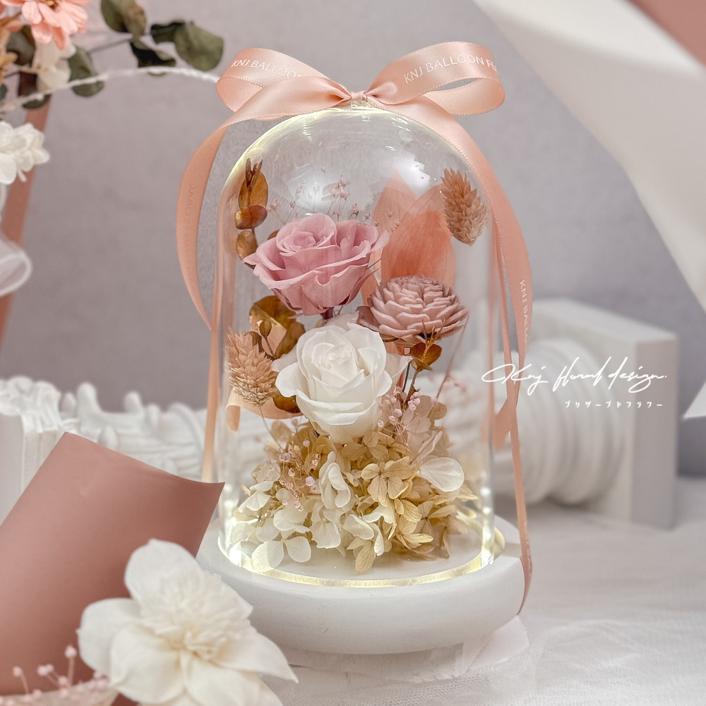 朦朧粉金・永生玻璃花盅