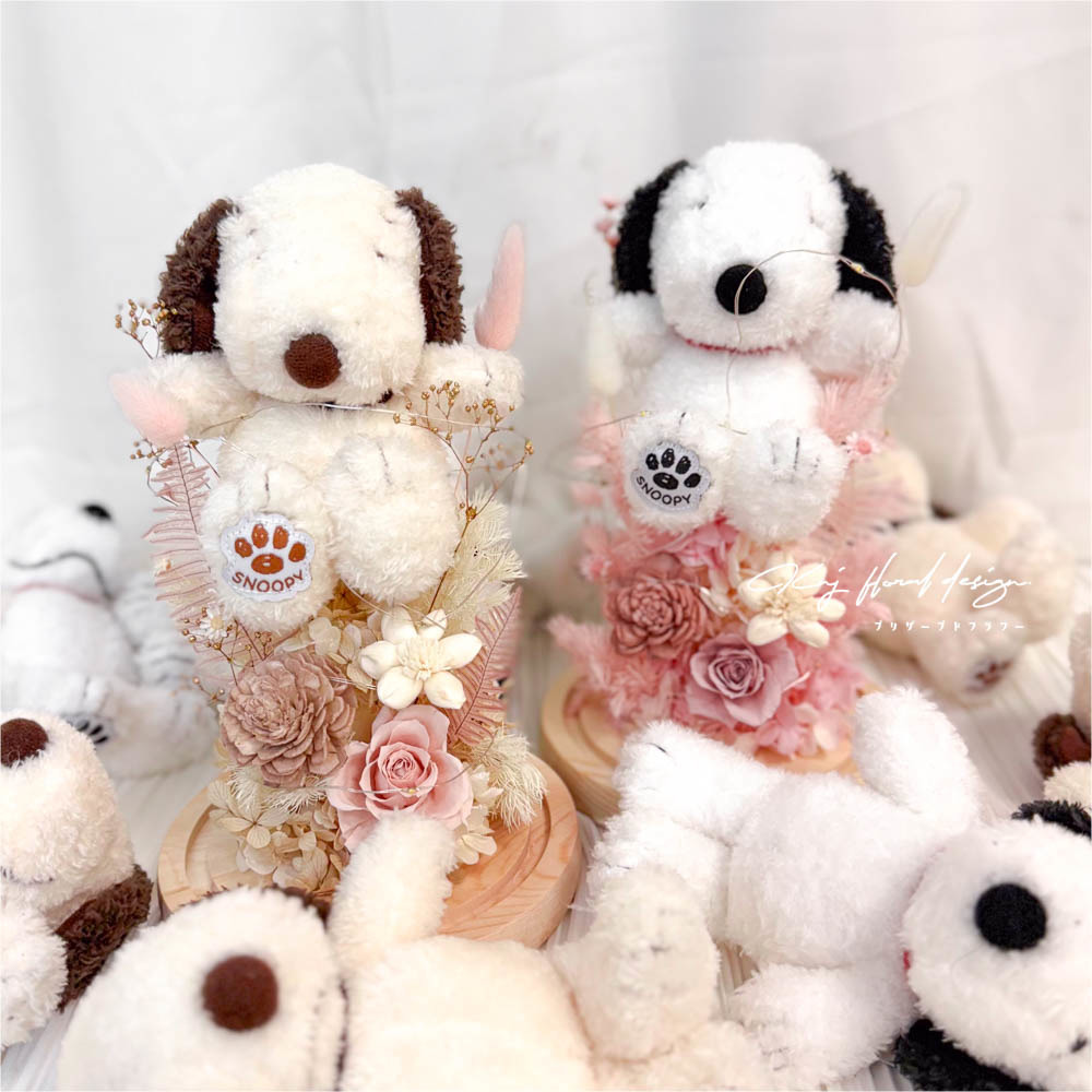 SNOOPY 史努比 永生花玻璃燈盅