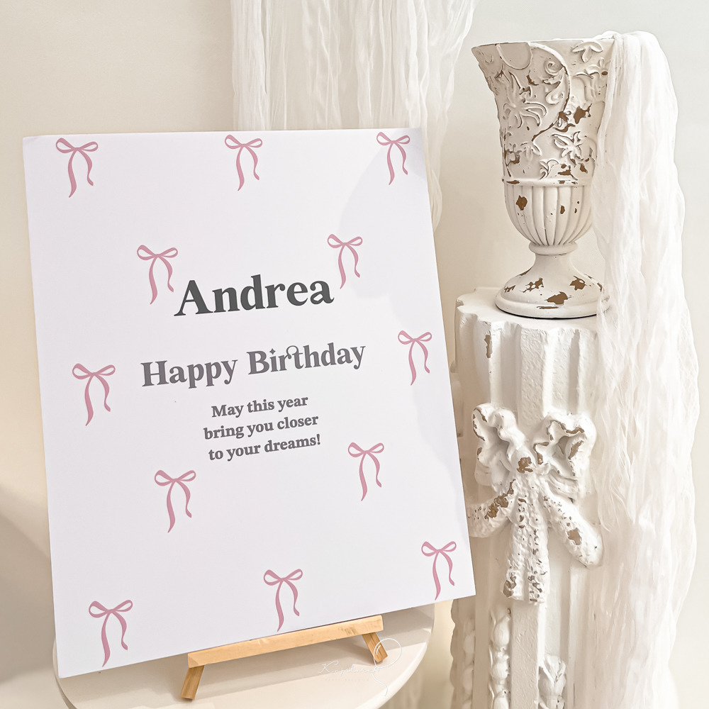 【生日小物】奶霜蛋糕生日迎賓牌 粉色
