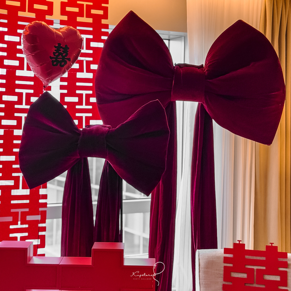 【租借商品】絨面立體蝴蝶結裝飾 一對