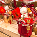 【新年招財】新春招財貓熱氣球禮-喜氣紅_2