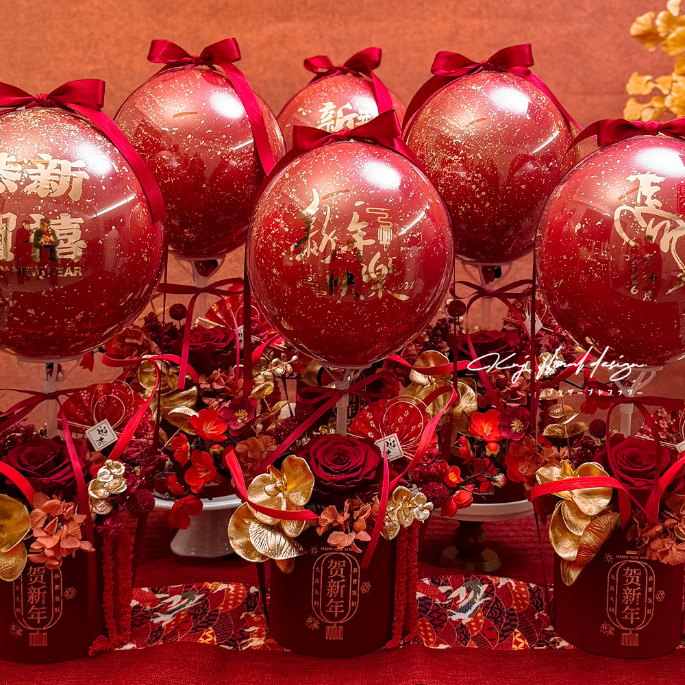 【新春花禮】新年熱氣球永生花禮―小福款