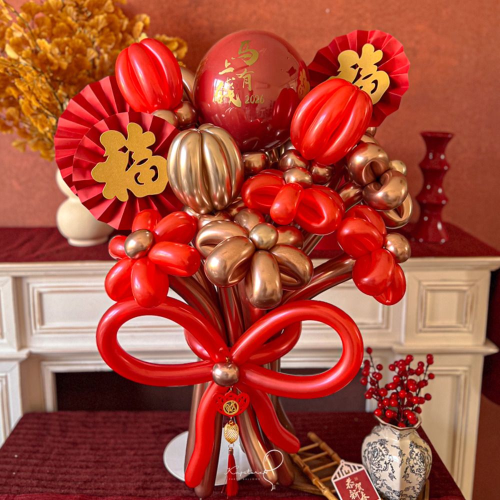 【爆破系列】紅金報喜・新春氣球花-紅禧款