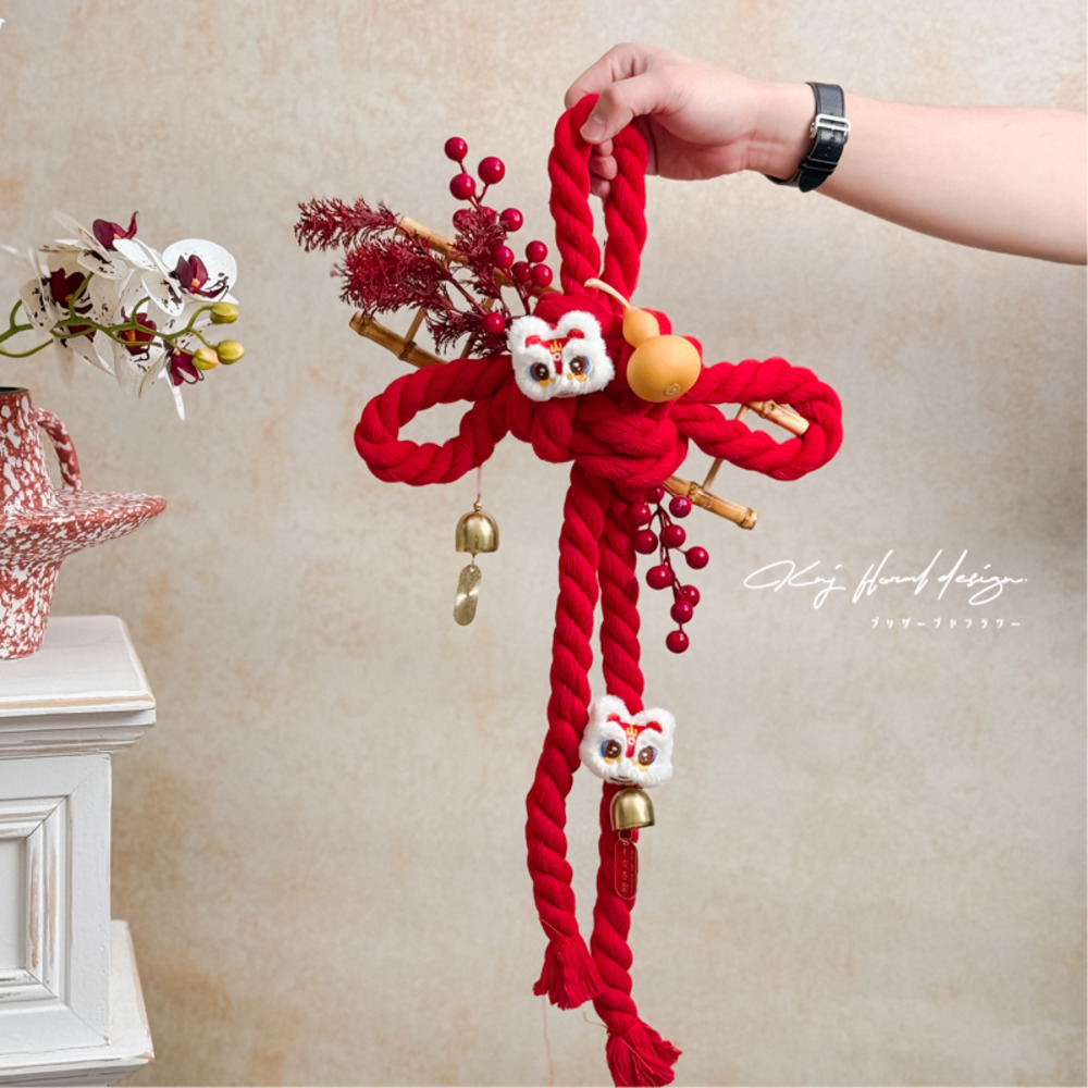 新年創意平安結門掛－紅運梯祥（附禮盒）