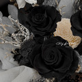 霸氣黑三朵永生玫瑰花束_6