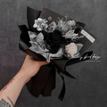 霸氣黑單朵永生玫瑰花束_2
