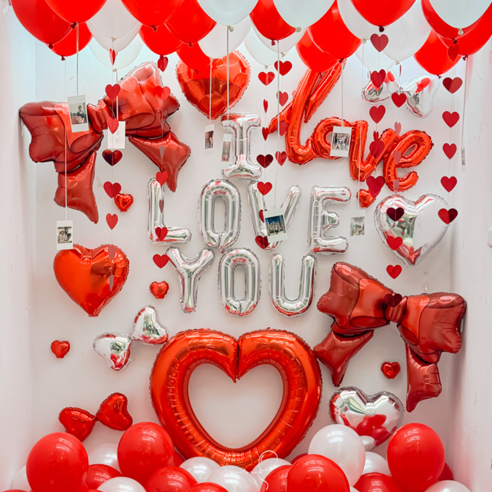 【新品上架】愛心蝴蝶結・告白氣球佈置套餐