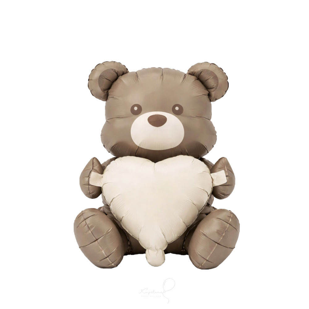 復古愛心抱抱小熊鋁箔氣球