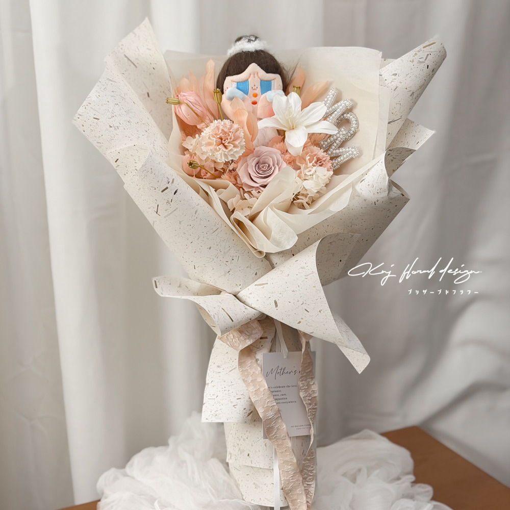 母親節芭蕾哭娃永生花束