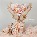 柔霧杏粉畢業永生花束_1