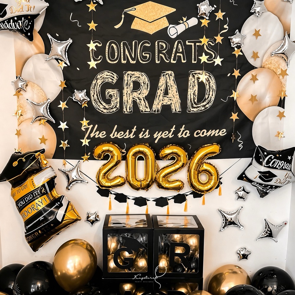 【2026畢業】黑金畢業掛布畢業套餐