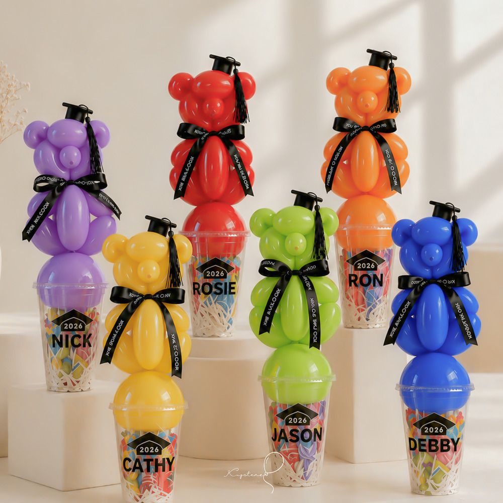 【畢業季限定】彩虹繽紛畢業小熊糖果杯