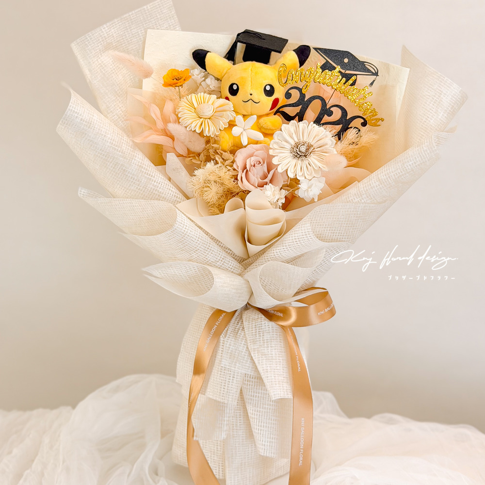 【皮卡丘】畢業永生花束