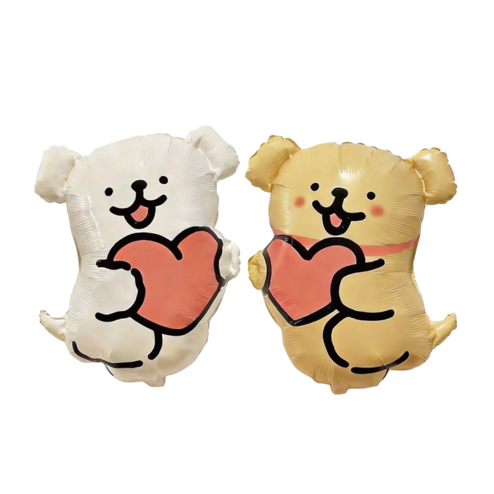 線條小狗雙面鋁箔氣球