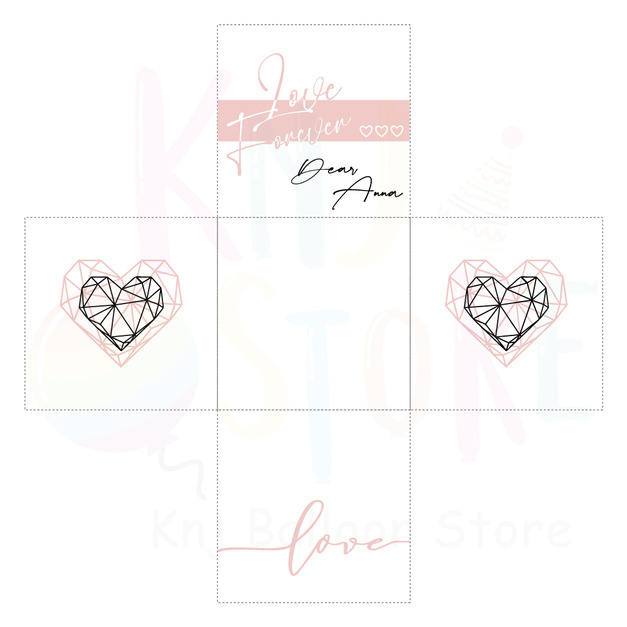 [內箱] 情人款幾何愛心 +NT380