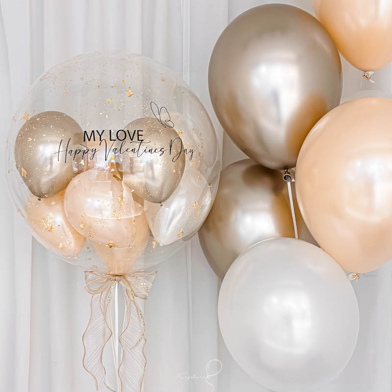 膚光鉑金空飄波波球