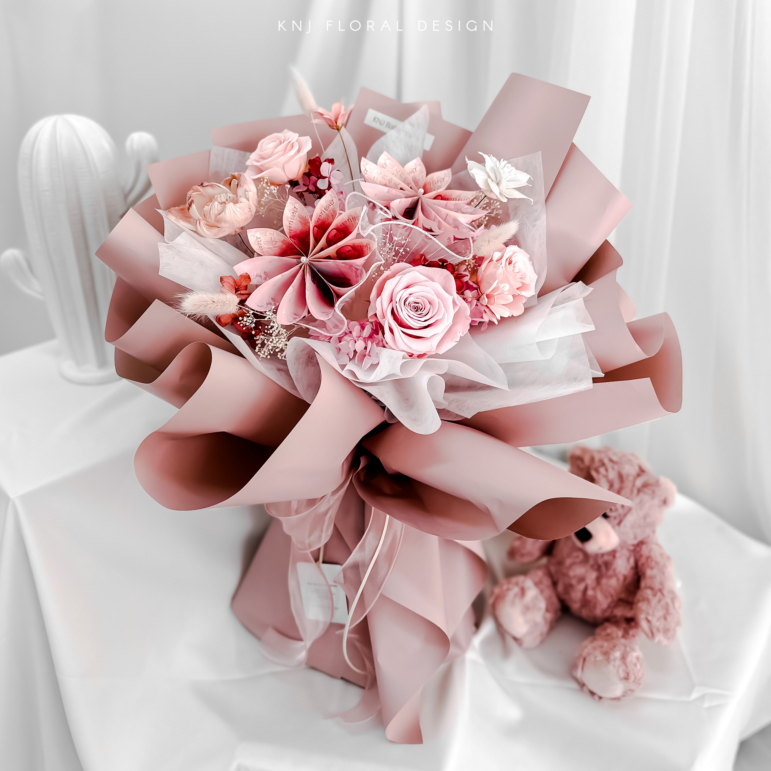 情人鈔票永生玫瑰花束