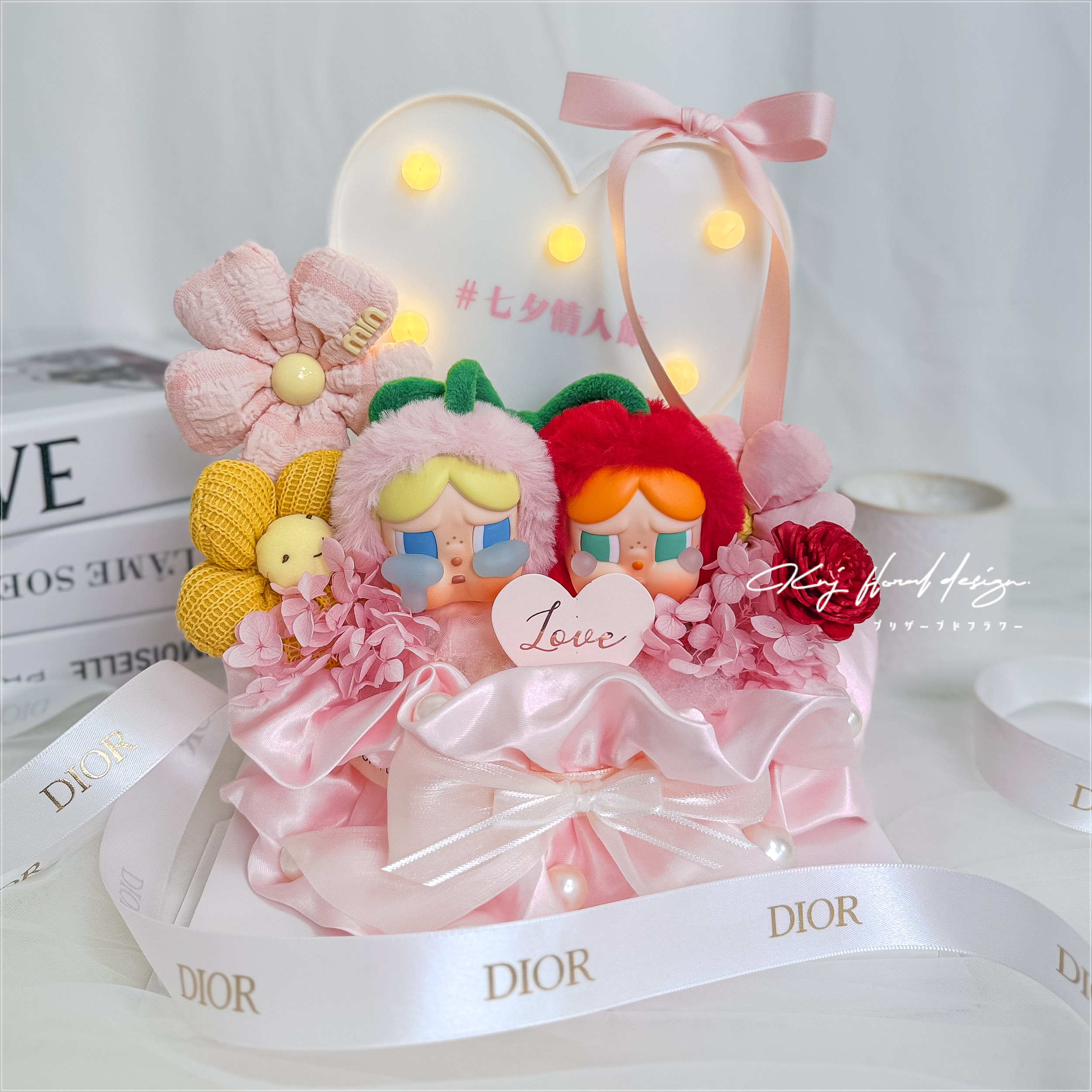 【門市自取限定】七夕CRYBABY櫻桃布藝花禮盒