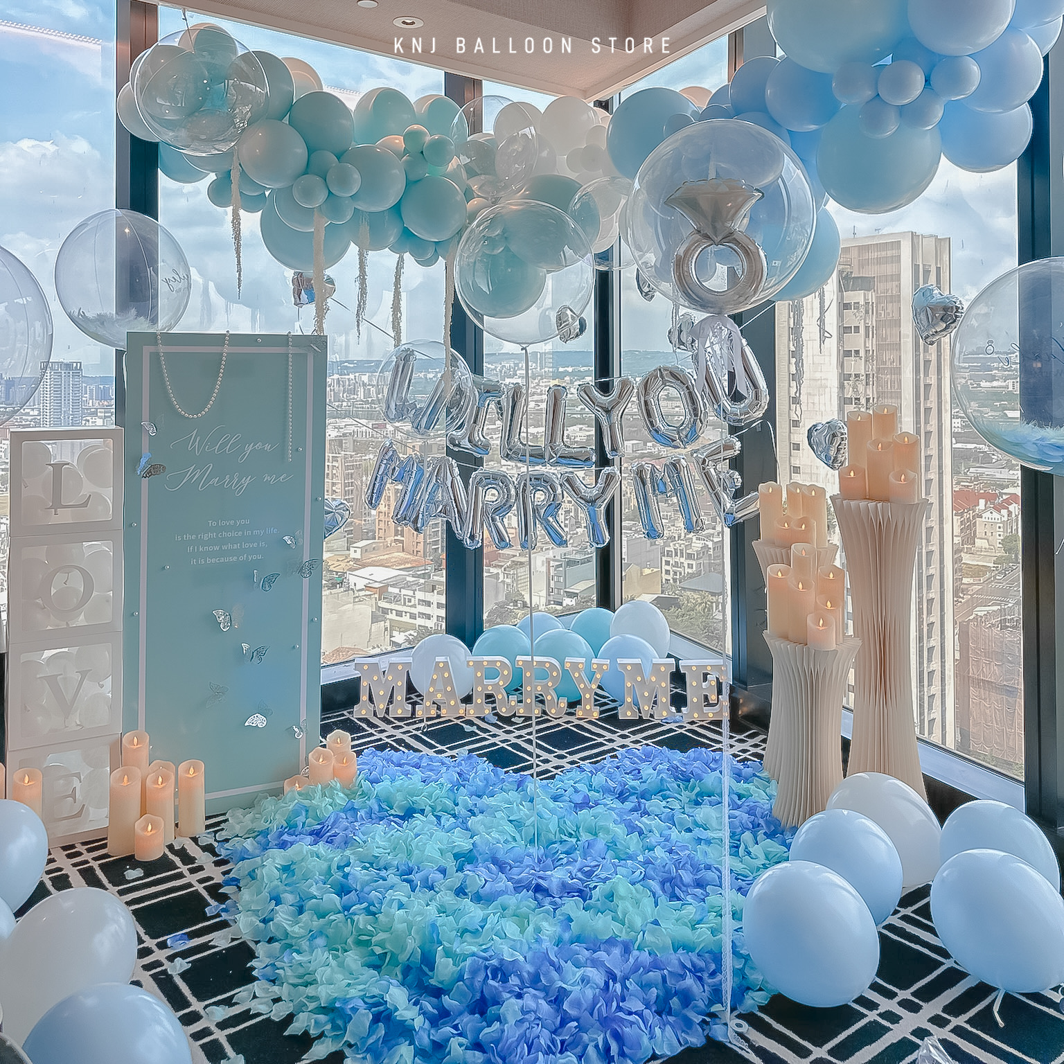 台中飯店求婚佈置｜台中林酒店求婚氣球佈置實景
