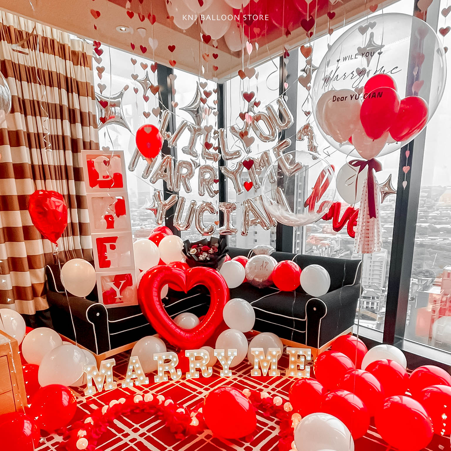 飯店奢華求婚設計｜台中林酒店求婚氣球佈置案例