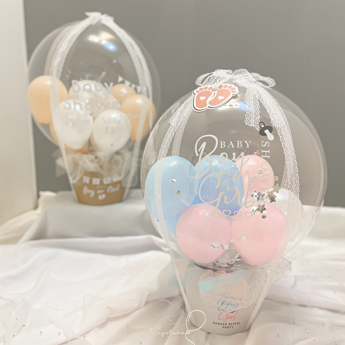 溫馨浪漫性別揭曉飛天熱氣球,空飄字卡派對驚喜升空佈置 KNJ Balloon Store