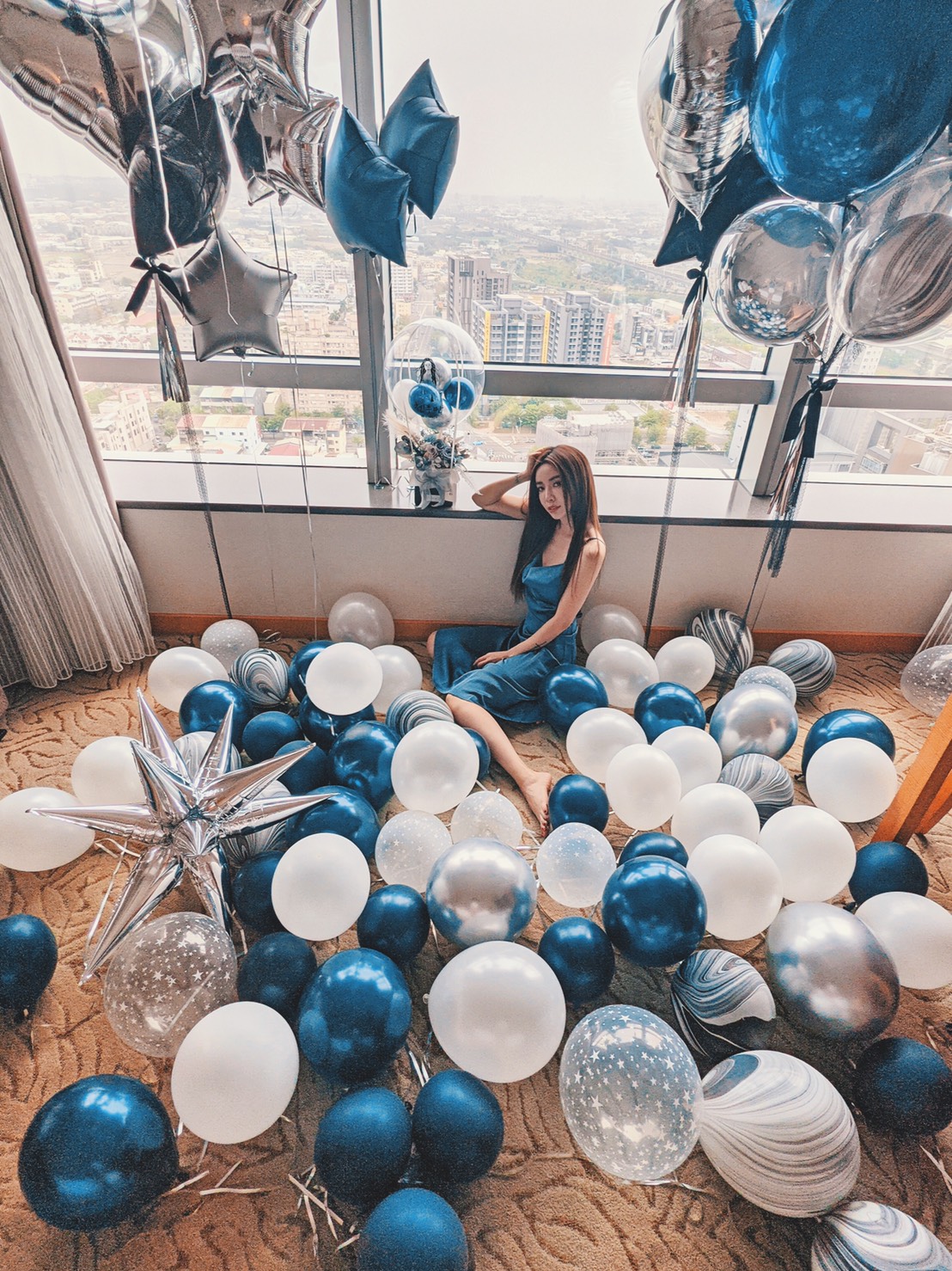 台中生日氣球佈置實景拍攝｜台中裕元花園酒店