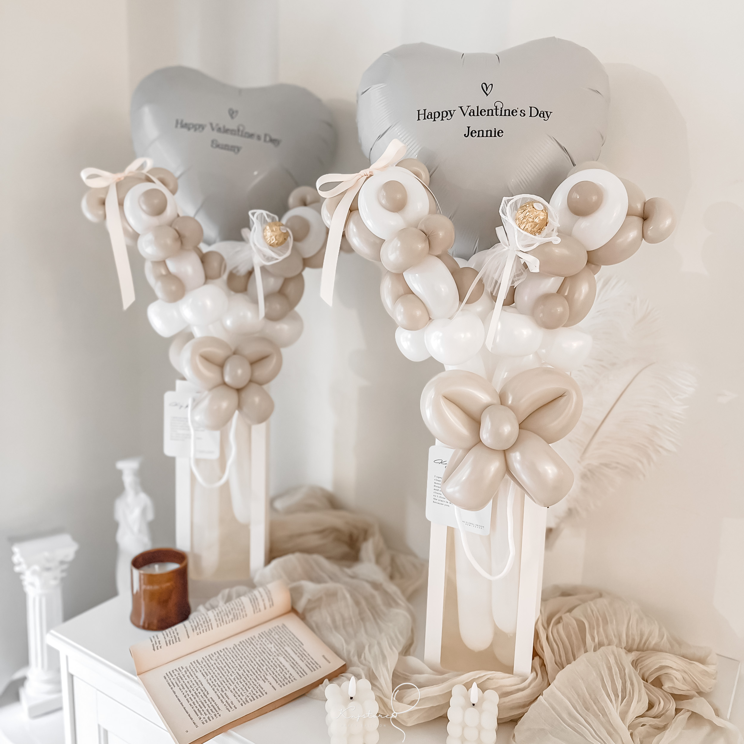 情人金莎氣球花 雙人熊熊盒裝