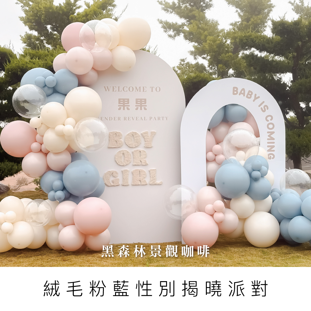 絨毛粉藍性別揭曉/性別彩煙/黑森林夜景餐廳/台中性別佈置