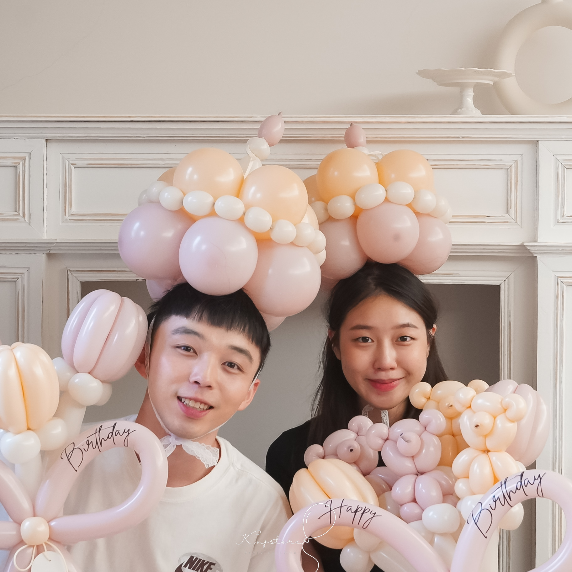 粉膚韓式氣球花組合