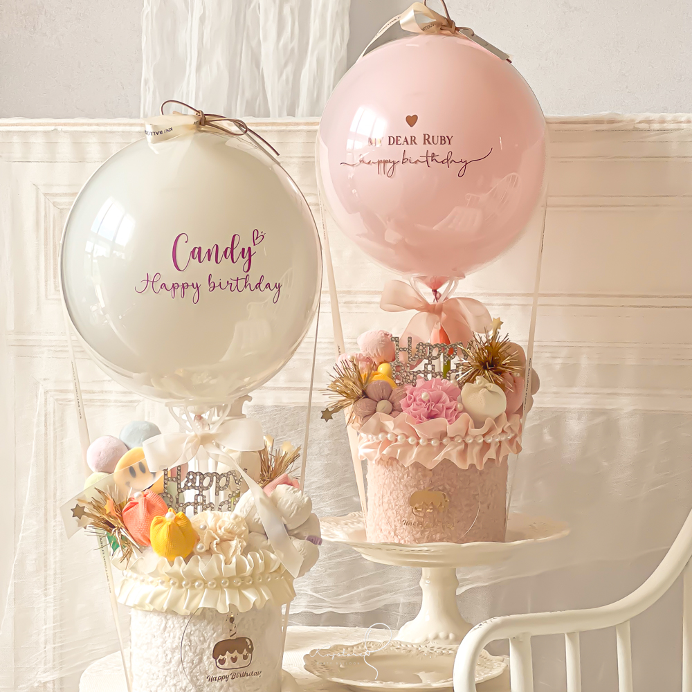 生日迷你布藝花熱氣球禮