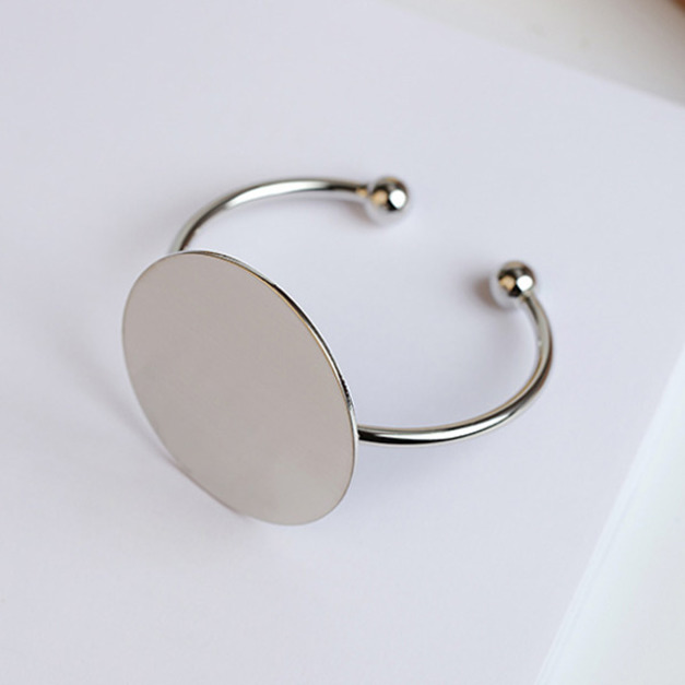 誇張簡約金屬圓片銀白手環