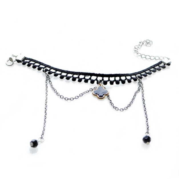 俏皮民族風四葉草蕾絲手鍊 live