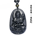 高級天然黑曜石本命佛八大守護神項鍊_4