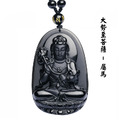 高級天然黑曜石本命佛八大守護神項鍊_5