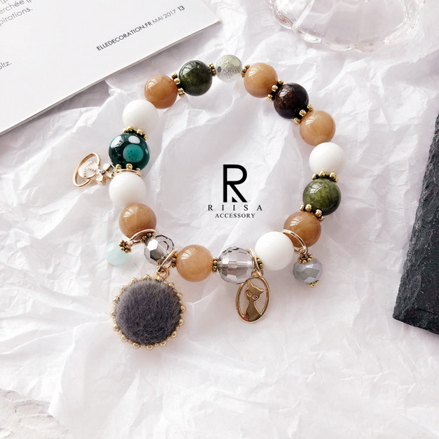 波希米亞天然晶礦小清新手鍊-07