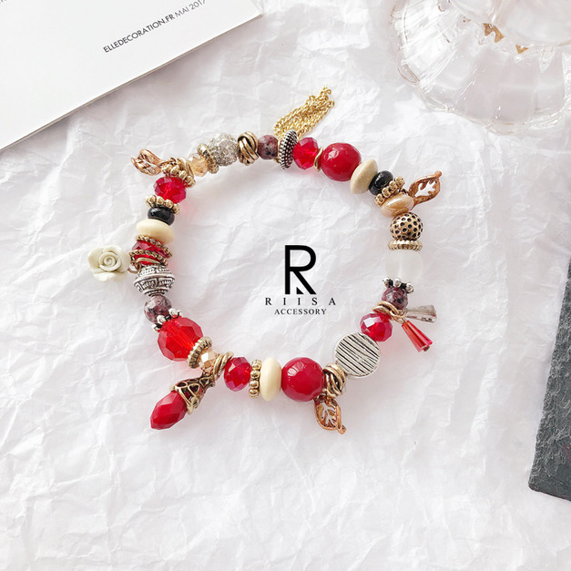 波希米亞天然晶礦小清新手鍊-08