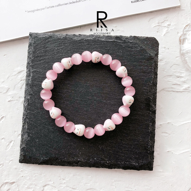 波希米亞天然晶礦小清新手鍊-02