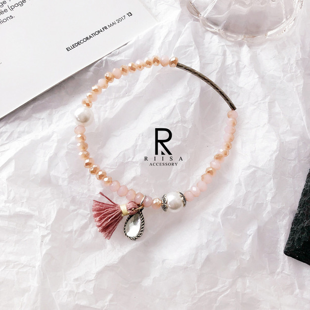 波希米亞天然晶礦小清新手鍊-10